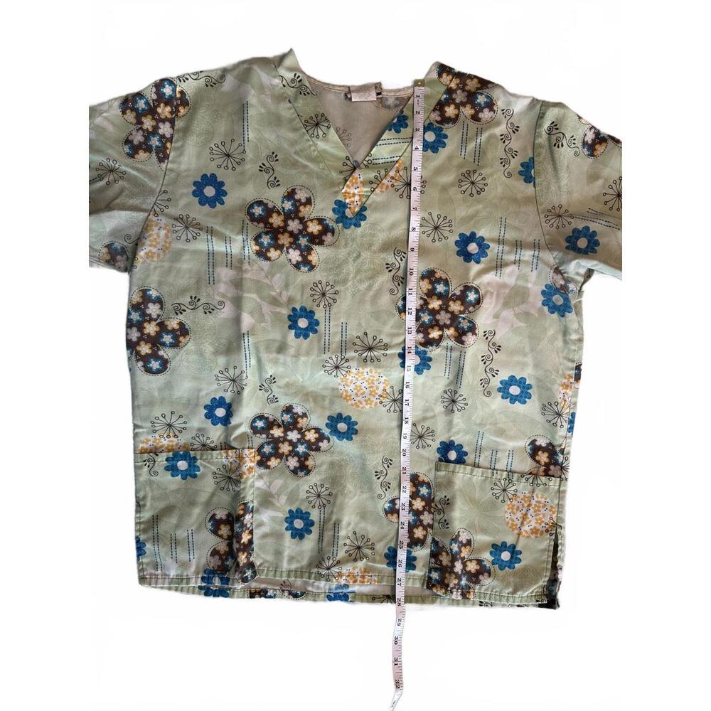 Koi Floral Print Medical Scrubs Set - Top- L & Pants- Medium Tall - Picture 5 of 9